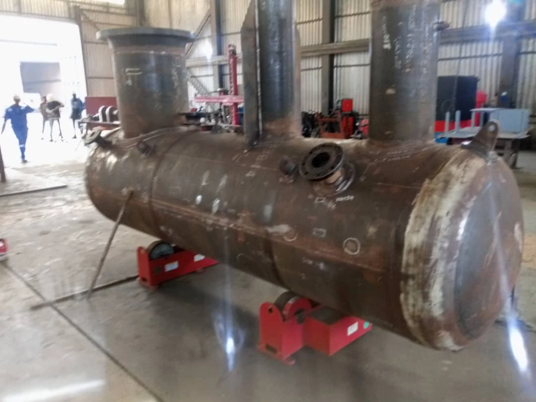 Fabricated process vessel prepared for installation