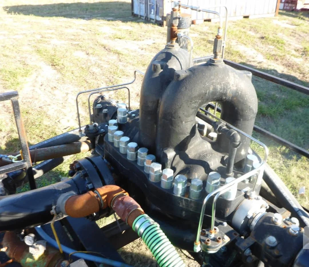 Well-service pumping equipment prepared for operation