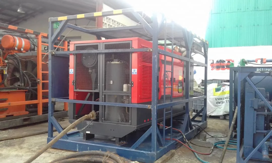 Portable pumping skid ready for deployment