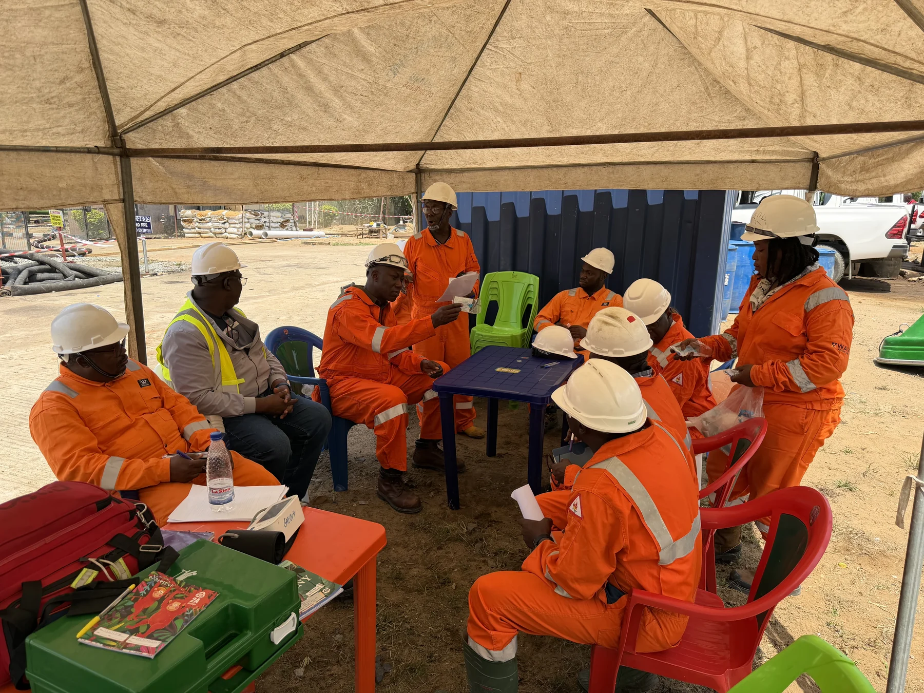 Supanova personnel participating in a field training session