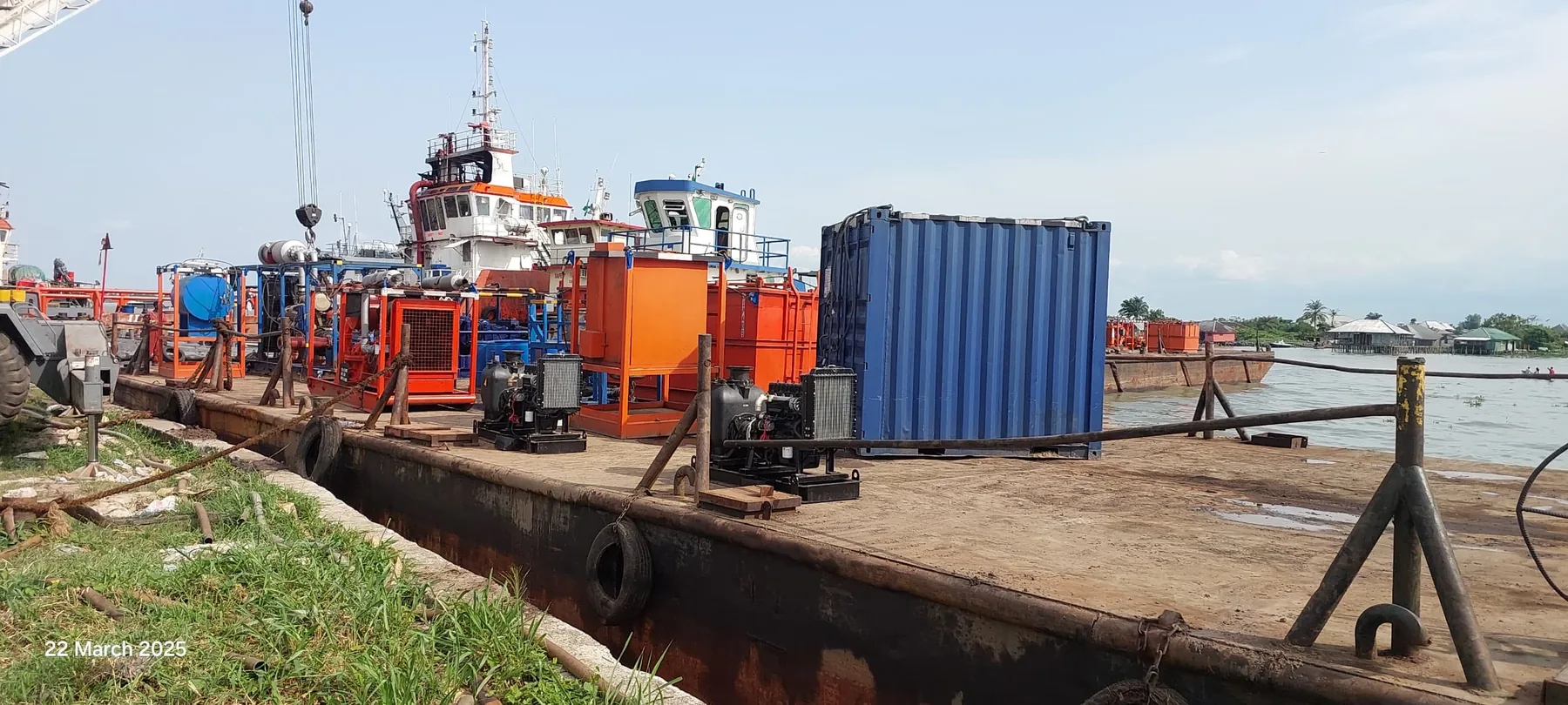 Supanova equipment mobilised for an industrial marine operation